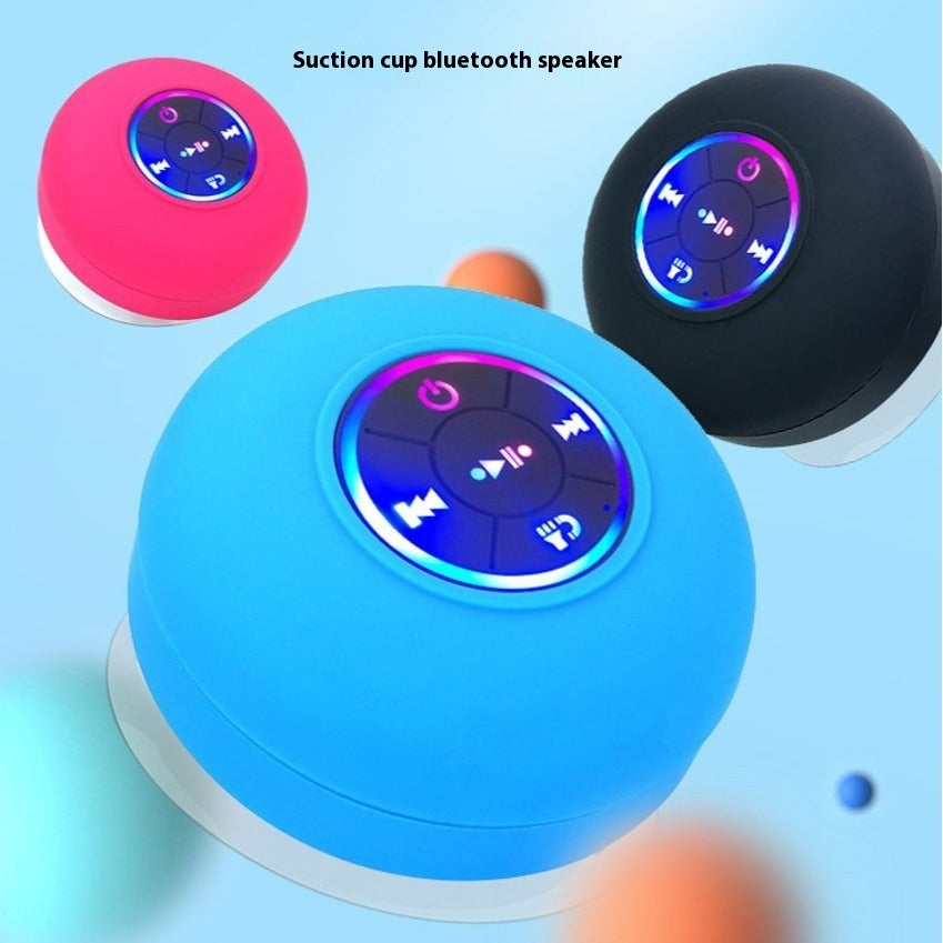 Waterproof Bluetooth Speaker With LED Light, Large Suction Cup