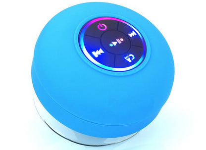 Waterproof Bluetooth Speaker With LED Light, Large Suction Cup