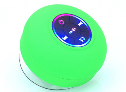 Waterproof Bluetooth Speaker With LED Light, Large Suction Cup