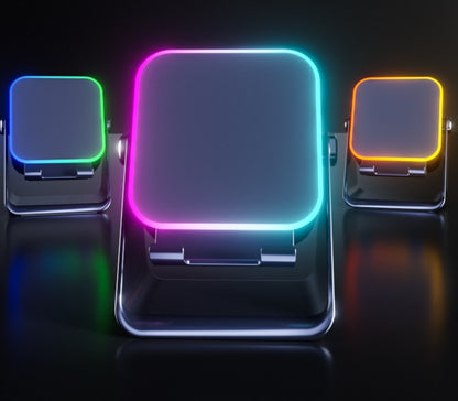 Folding Desktop Phone Stand with Wireless Speaker & Ambient Light