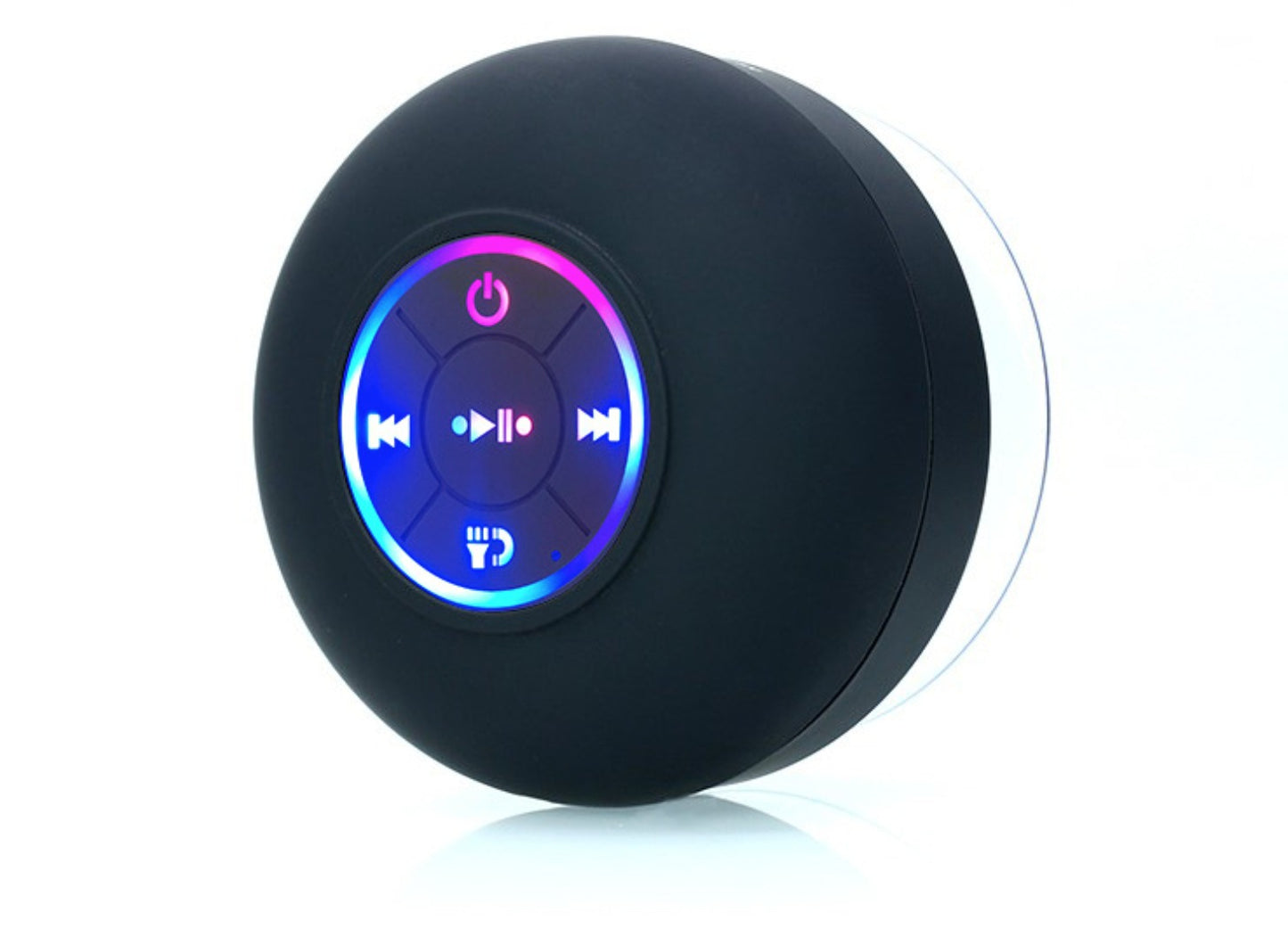 Waterproof Bluetooth Speaker With LED Light, Large Suction Cup