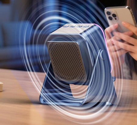Folding Desktop Phone Stand with Wireless Speaker & Ambient Light