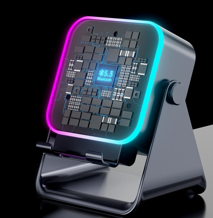 Folding Desktop Phone Stand with Wireless Speaker & Ambient Light